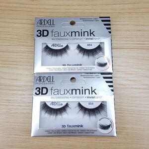 Ardell Professional 3D Faux Mink Fake Lashes 854 Lightweight Invisiband 2-Pack